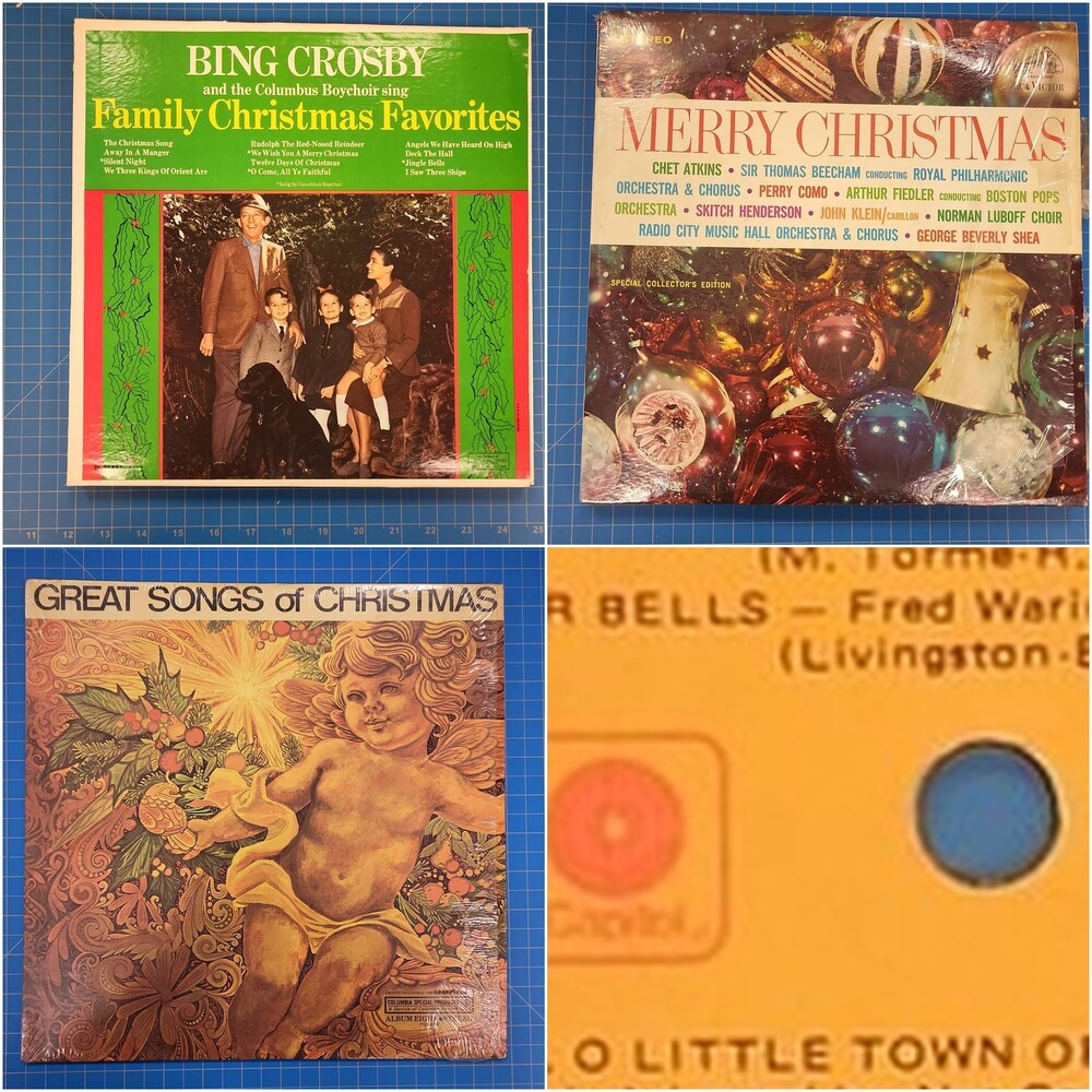 Lot of 4 Christmas Holiday Vinyl Records LP Bing Crosby Nat King Cole